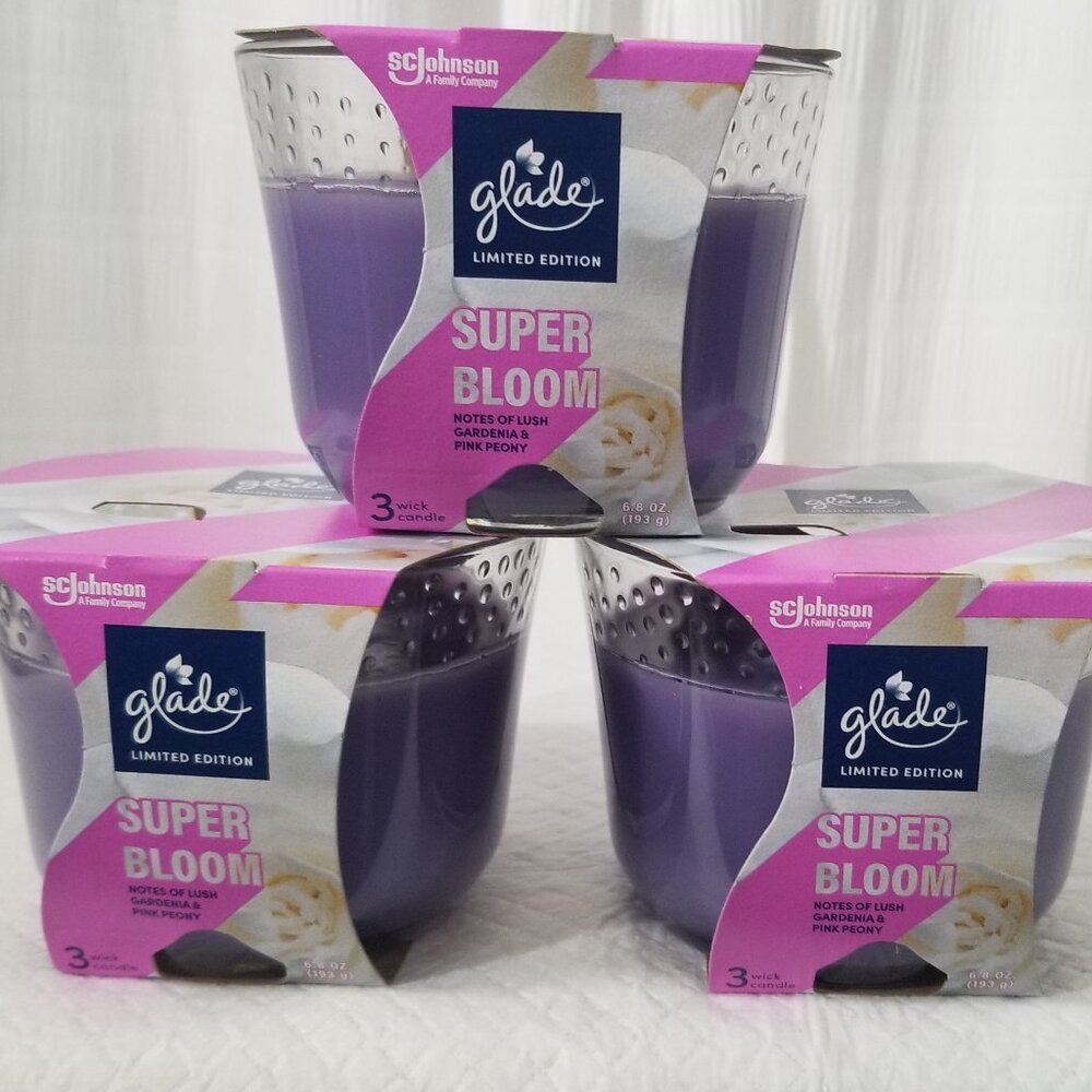 Glade Candle Super Bloom - 6.8 Oz Includes 3 Candles Brand New